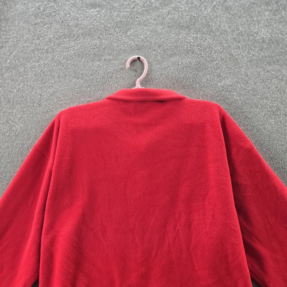 PINK Victoria's Secret Women Sweatshirt L Red Fleece Activewear Zipper‎ Long